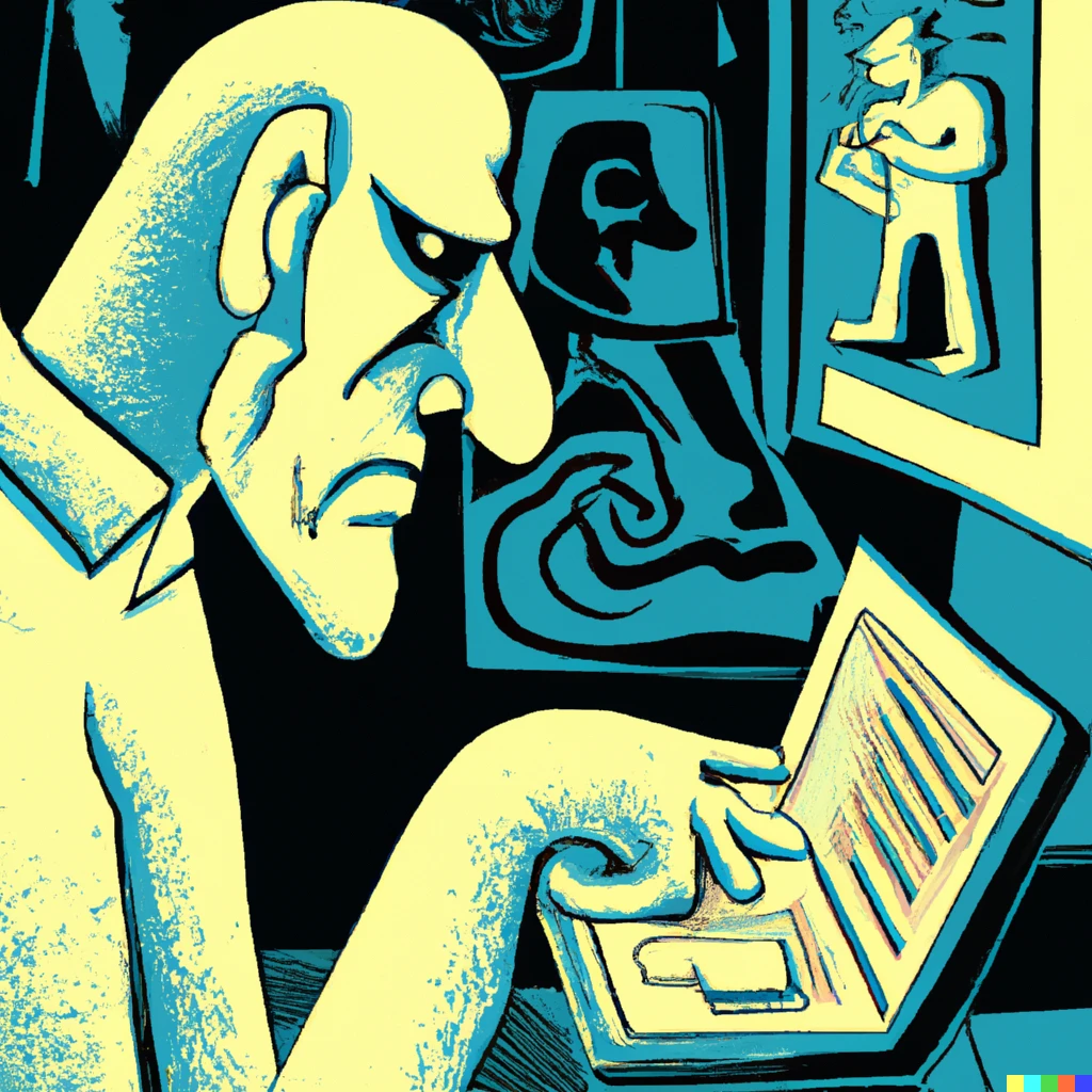 Man inside digital world. Inspired by Pablo Picasso's Guernica